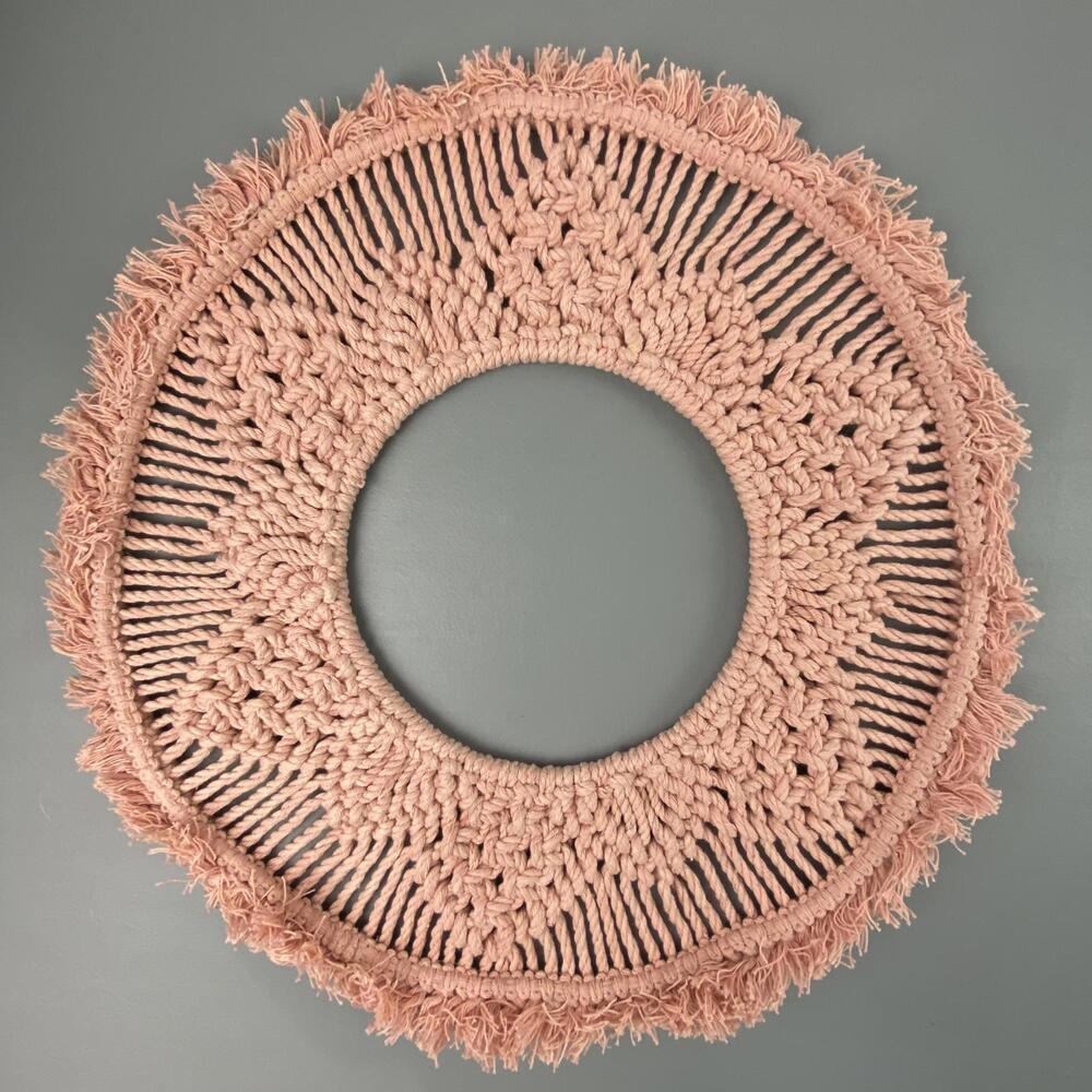 Pink Macrame Boho Wall Hanging